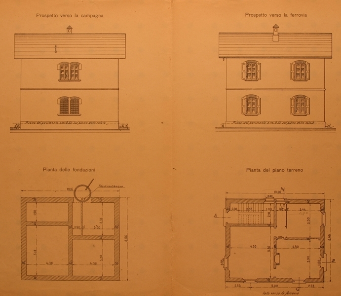 casa cantoniera doppia tipo a due piani di tre ambienti per alloggio con una scala 001.jpg
