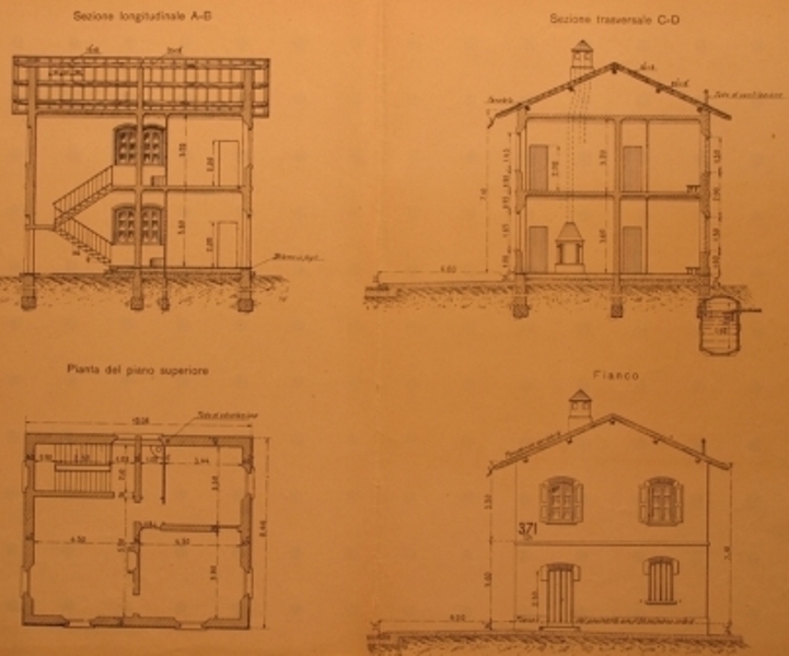 casa cantoniera doppia tipo a due piani di tre ambienti per alloggio con una scala 002.jpg